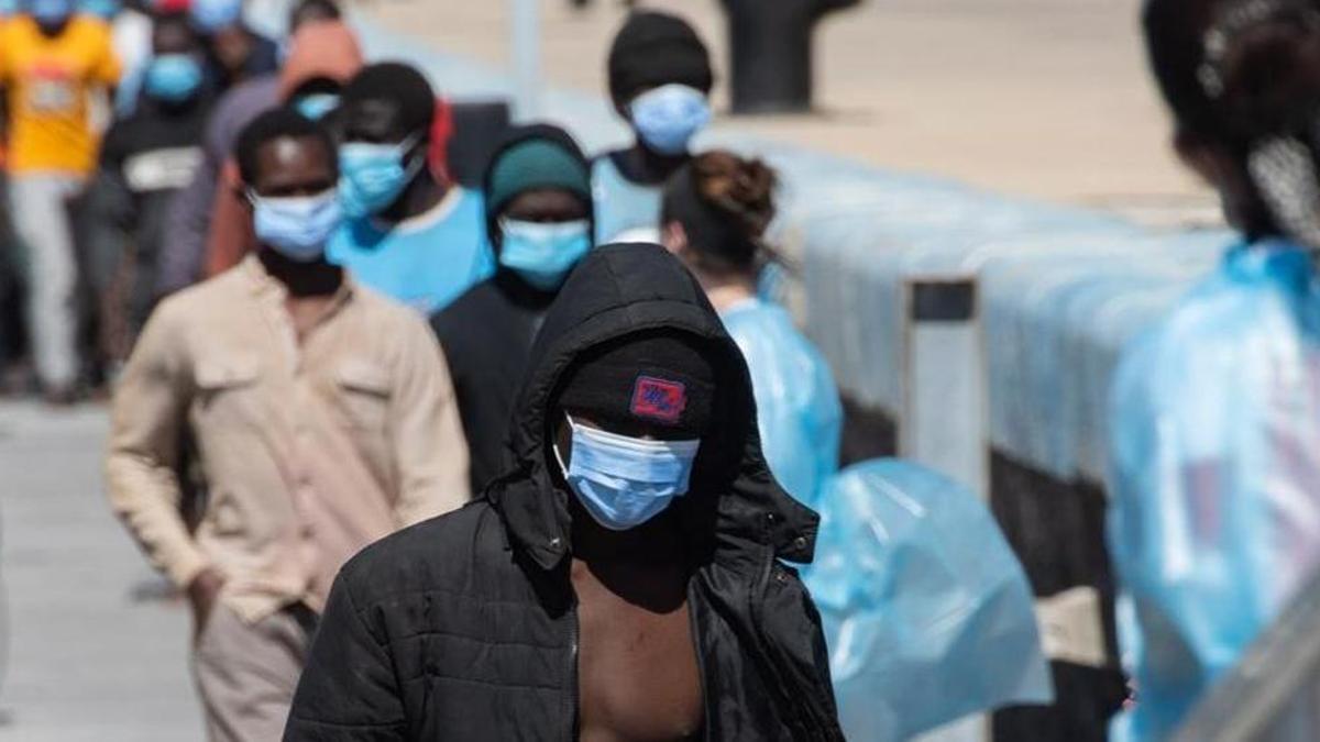 Uno de los subsaharianos rescatados en Fuerteventura el pasado viernes.