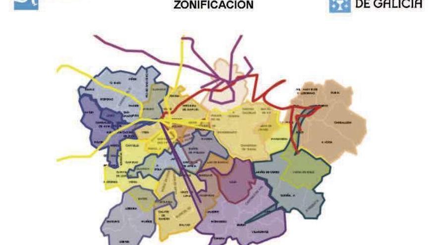 Zonas de implantación comarcales y de larga distancia. // FdV