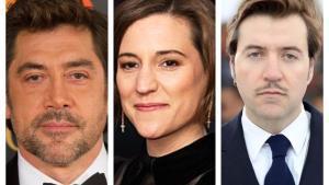 Ningún otro actor español tiene en su haber tantos premios Goya en categorías interpretativas masculinas como Javier Bardem, seis,. En la imagen con Carla Simón y Albert Serra, algo ninguneados por la Academia pese a su enorme éxito internacional.