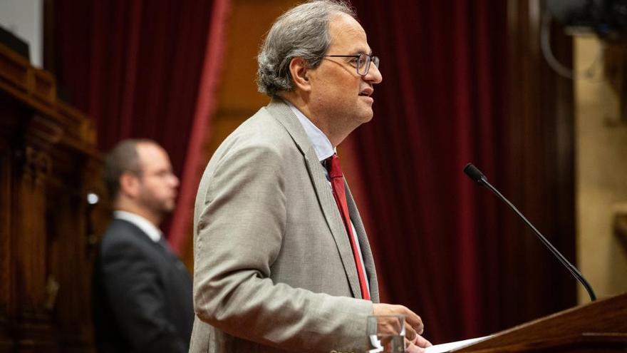 Quim Torra interviene en el plne del Parlament de Catalunya.