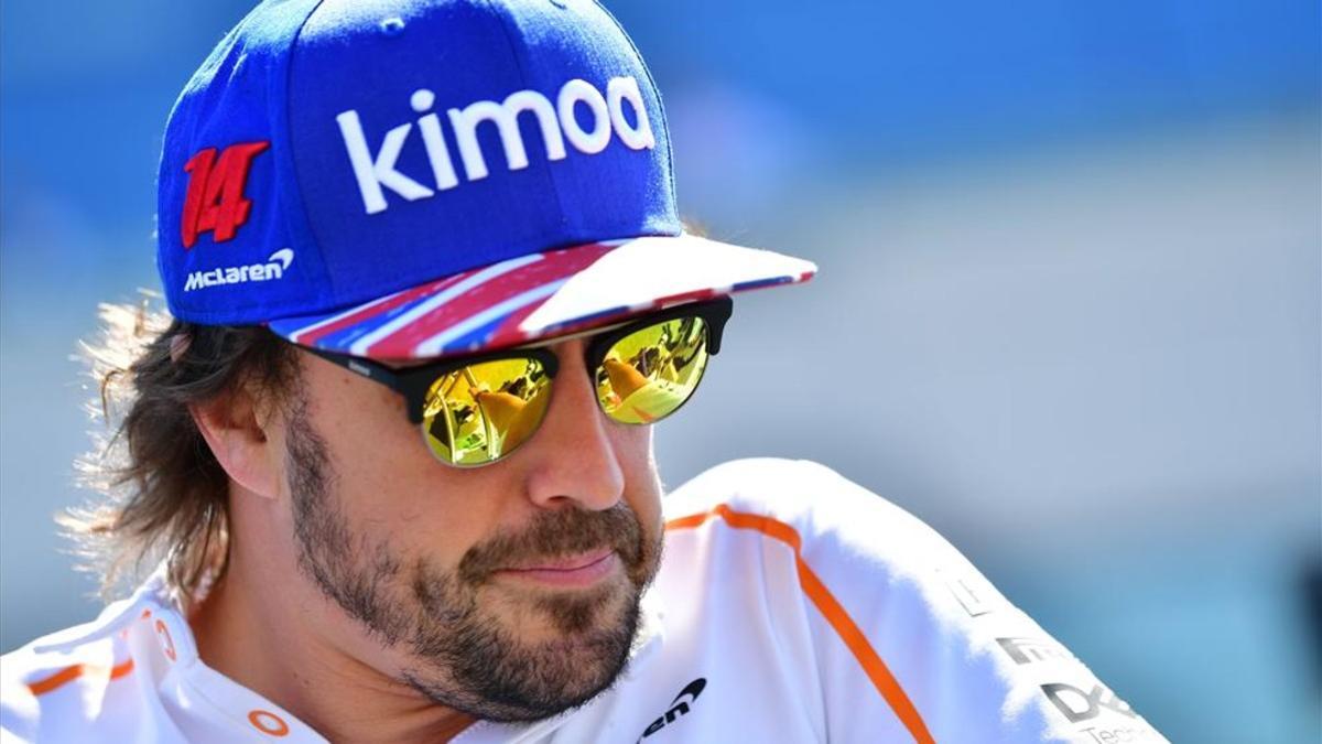 Fernando Alonso durante el Gran Premio de Silverstone