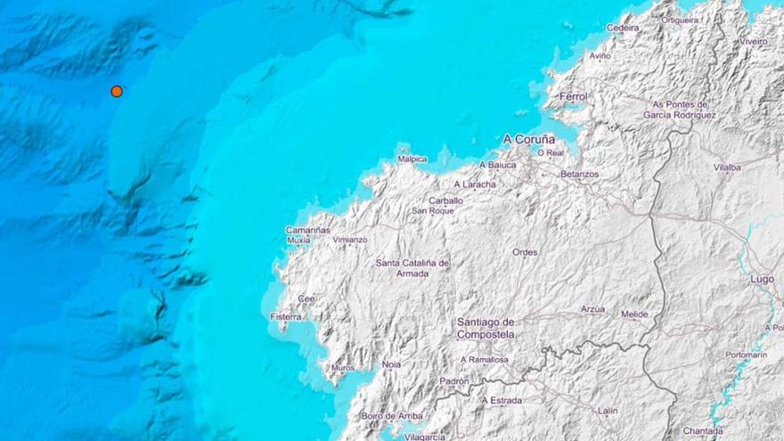 Registrado un terremoto de magnitud  3,6 con epicentro frente al litoral coruñés