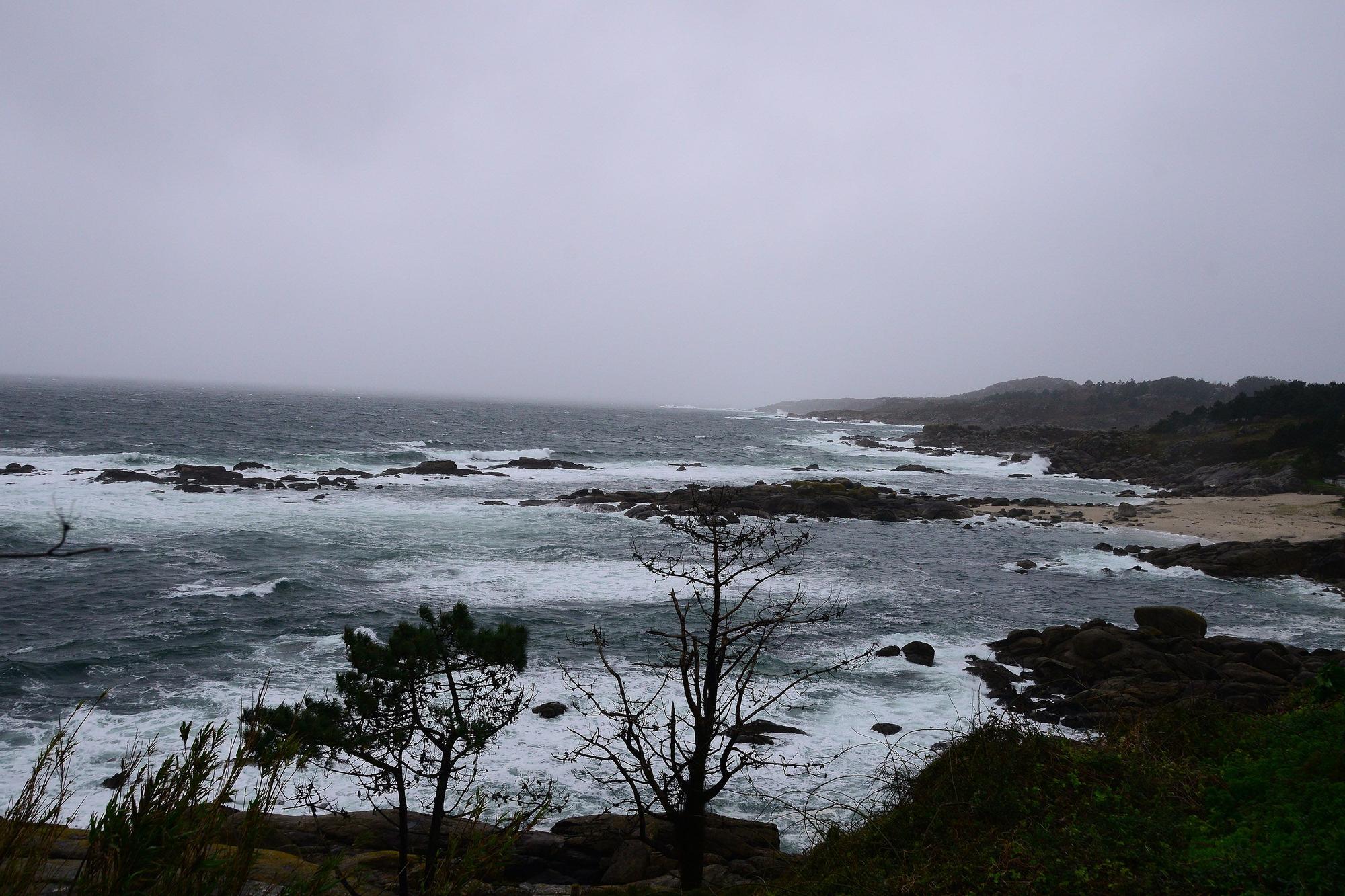 Mar agitado en O Morrazo.