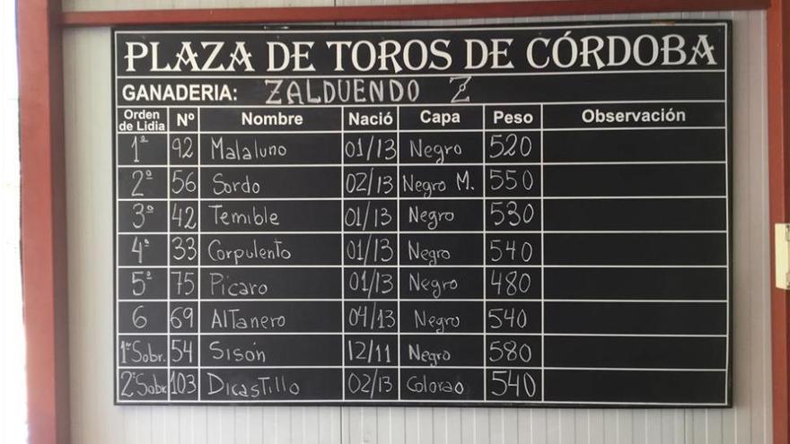 Corrida completa de Zalduendo para esta tarde en Los Califas