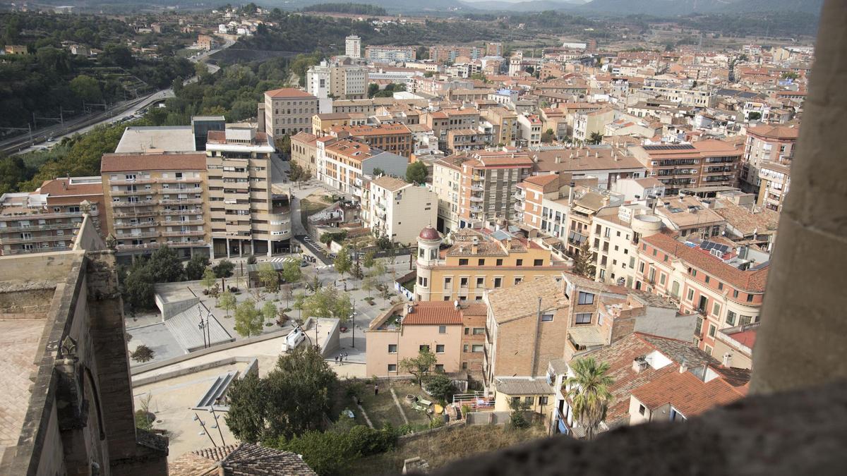 Vista de la ciutat de Manresa des de la basílica de la Seu