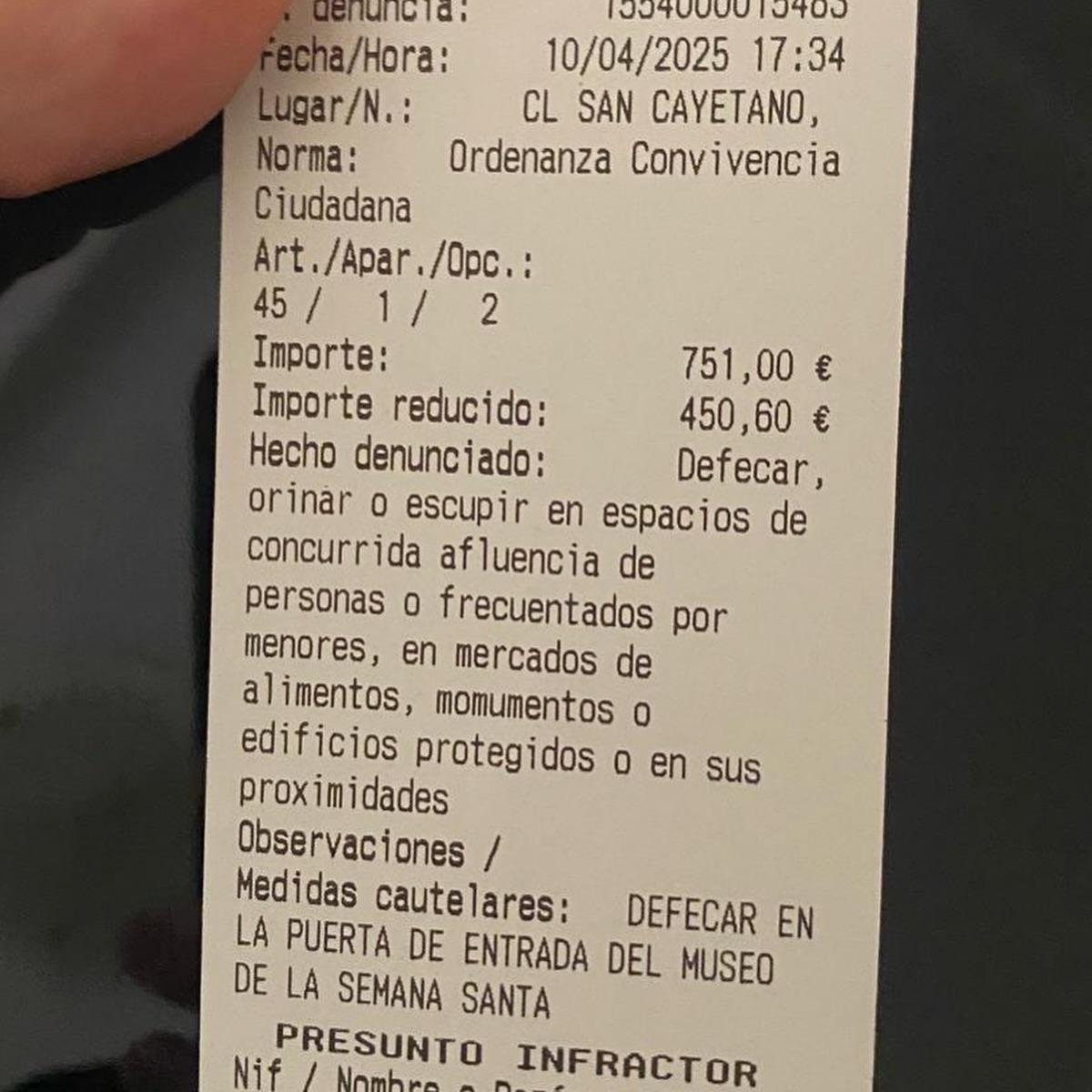 La multaque le impusieron al vecino