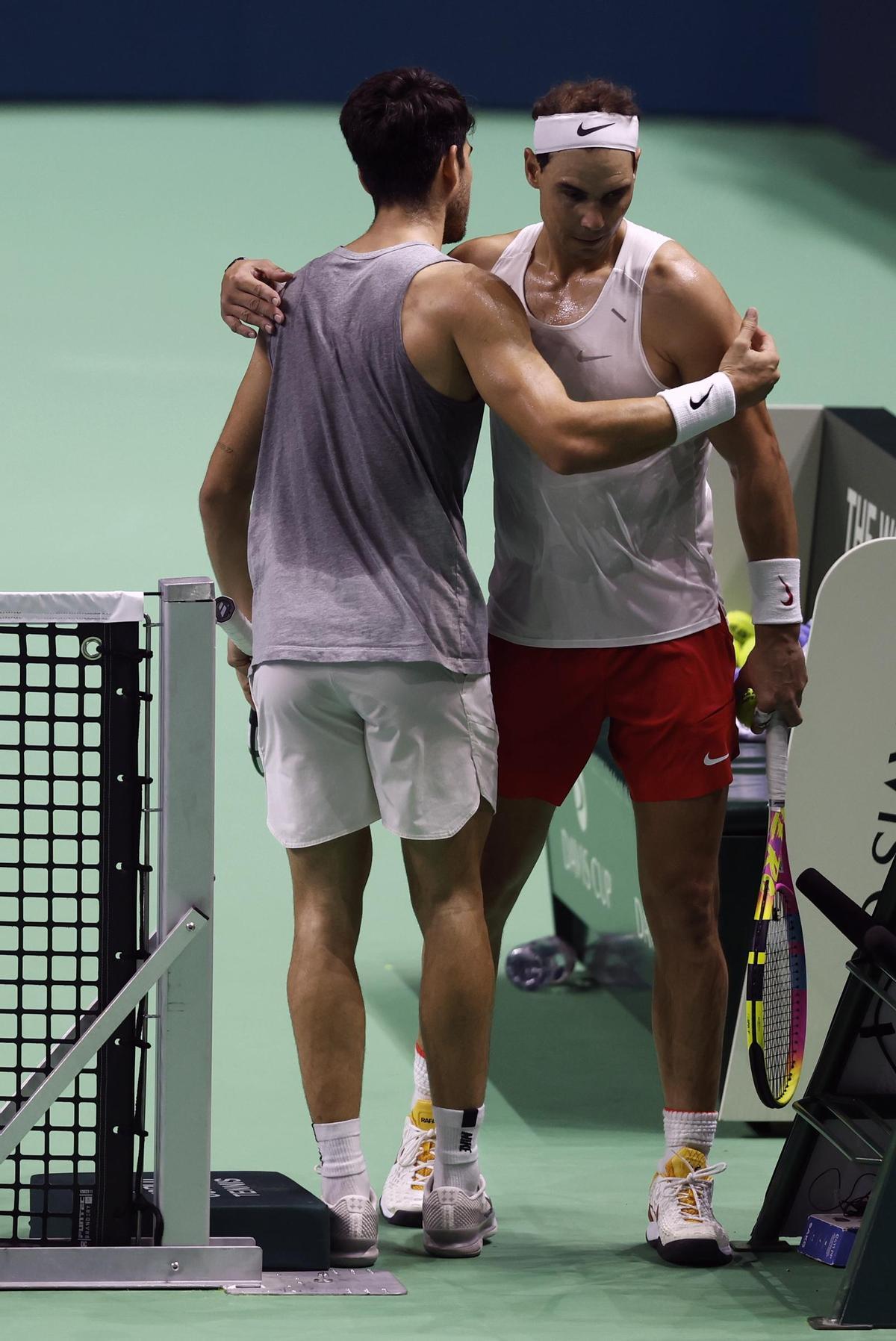 Nadal y Alcaraz entrenan juntos a buen nivel antes del debut en la Davis con Países Bajos