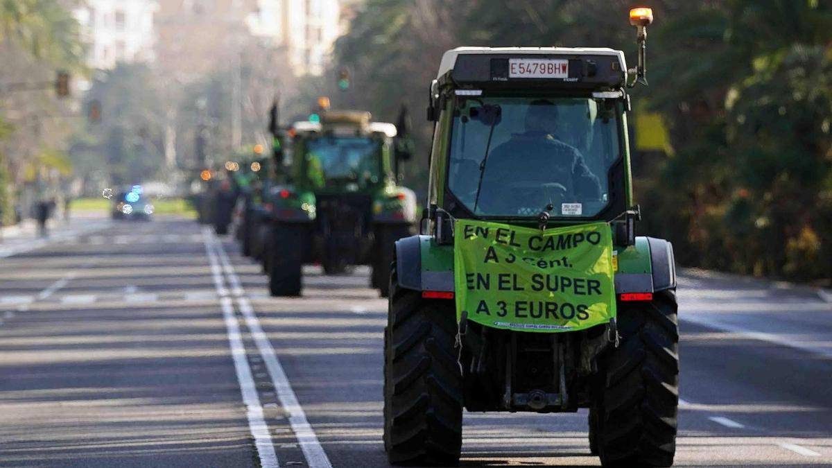 Tractorada de los agricultores en Málaga.