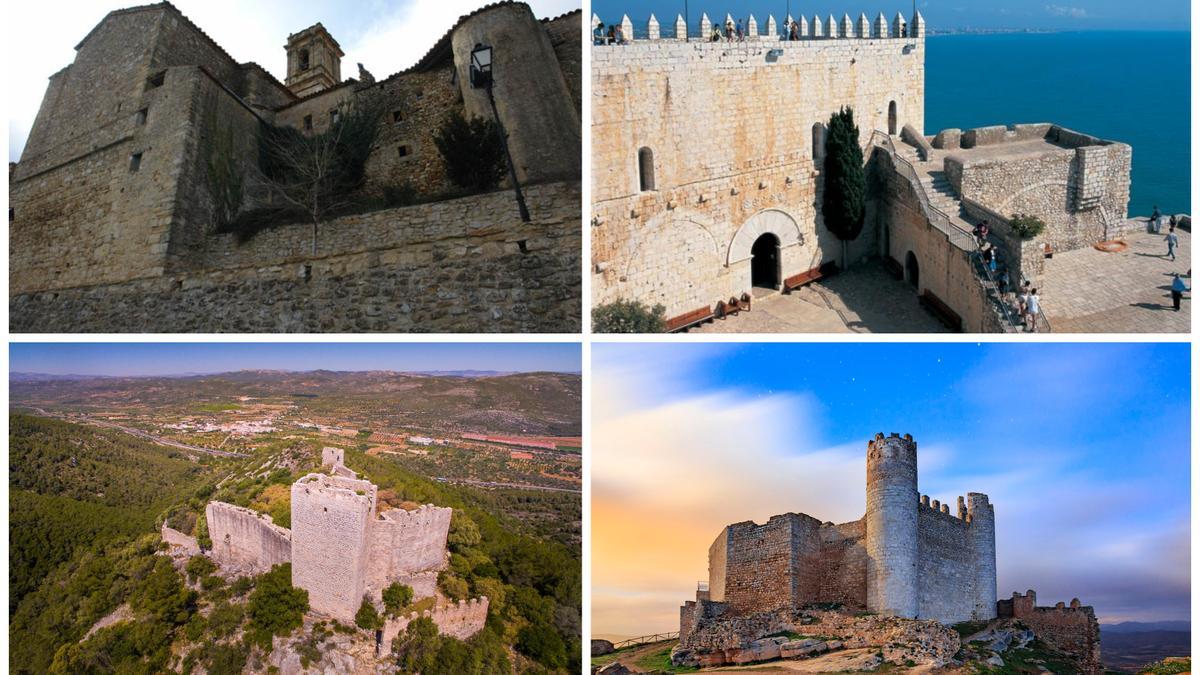 En la imagen, los castillos de Culla,  Peñíscola,  Polpís y Alcalà de Xivert.