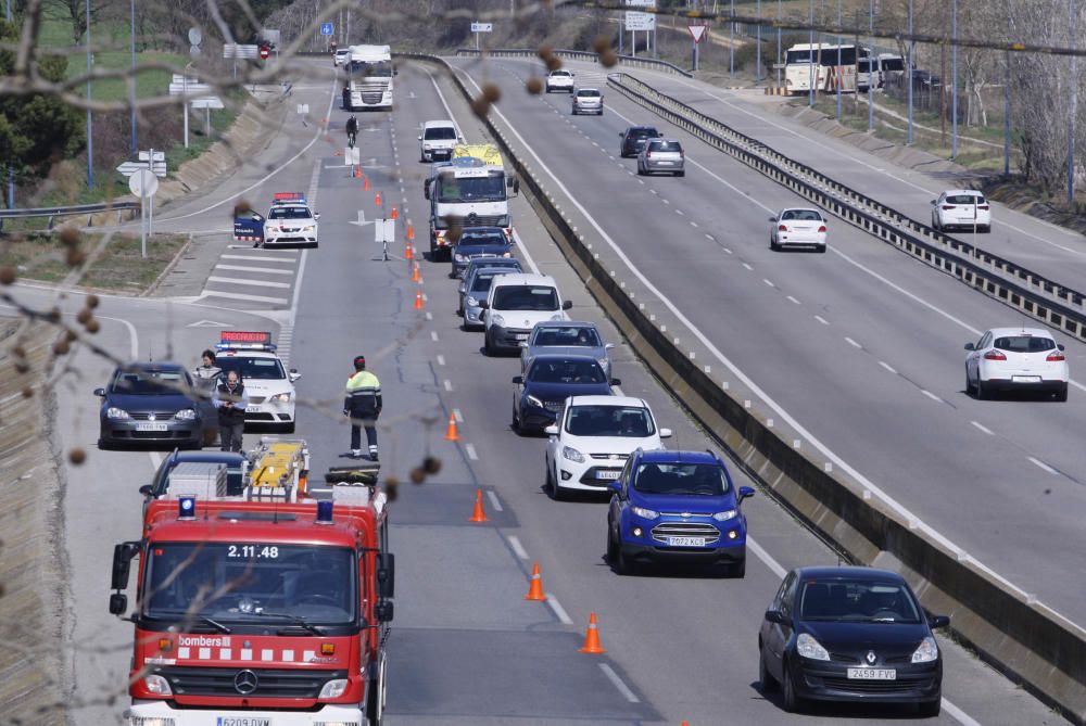 Accident de trànsit a la C-66 a Palol de Revardit