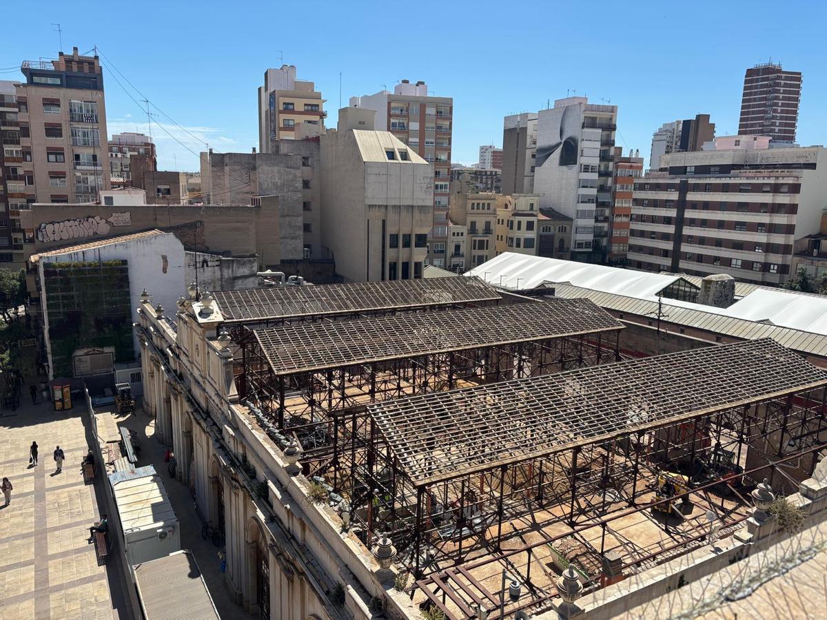 Imagen de las obras de remodelación del Mercado Central.