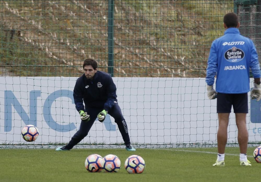 Entrenamiento táctico del Dépor para el Camp Nou