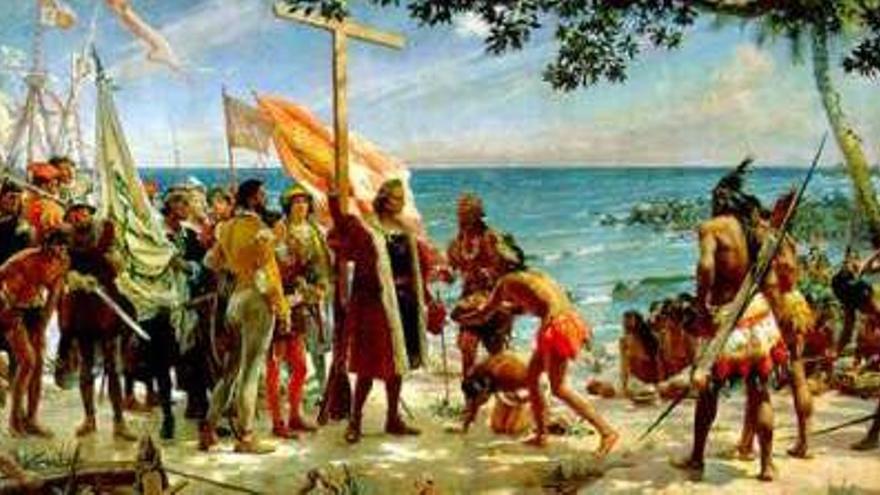 Llegada de Cristóbal Colón a América.
