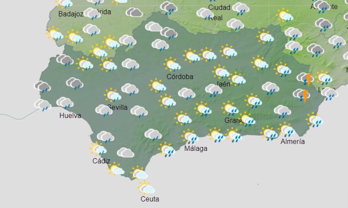 Previsión para el sábado de 06.00 a 12.00 horas.