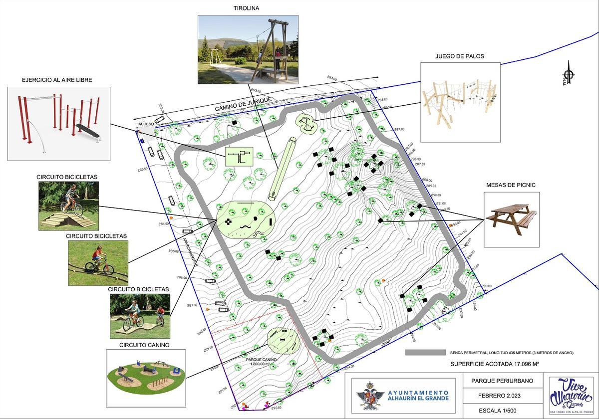 Así será el parque periurbano de Alhaurín el Grande.