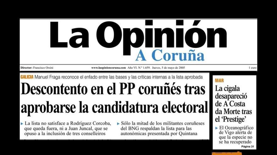 Portada de LA OPINIÓN publicada el 5 de mayo de 2005.