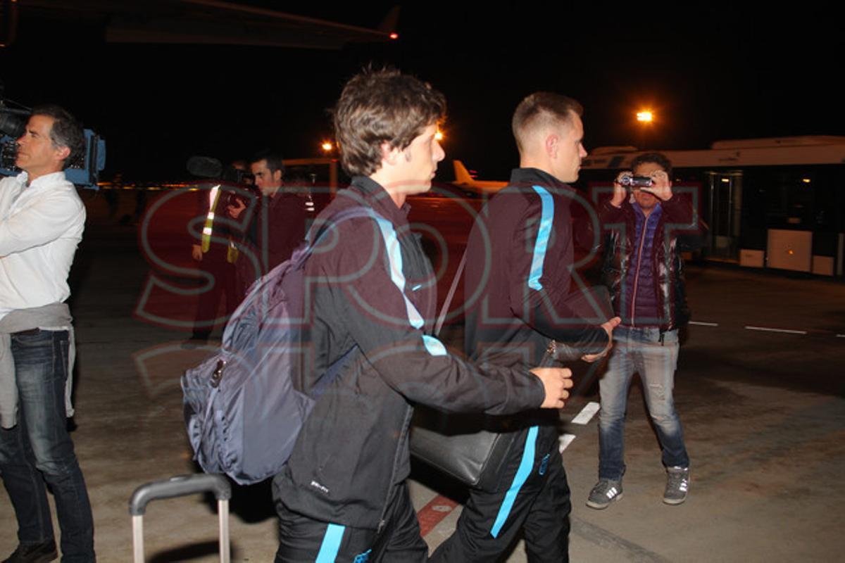 La expedición del Barça aterrizó de madrugrada