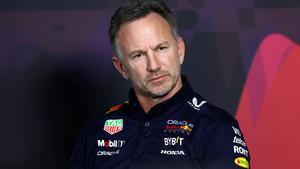 Christian Horner, durante la rueda de prensa en Arabia