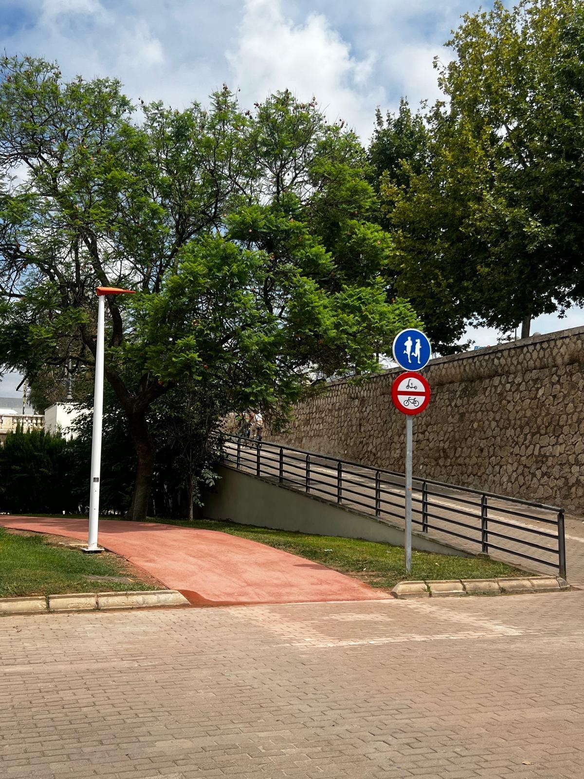 Señalización del nuevo tramo de running