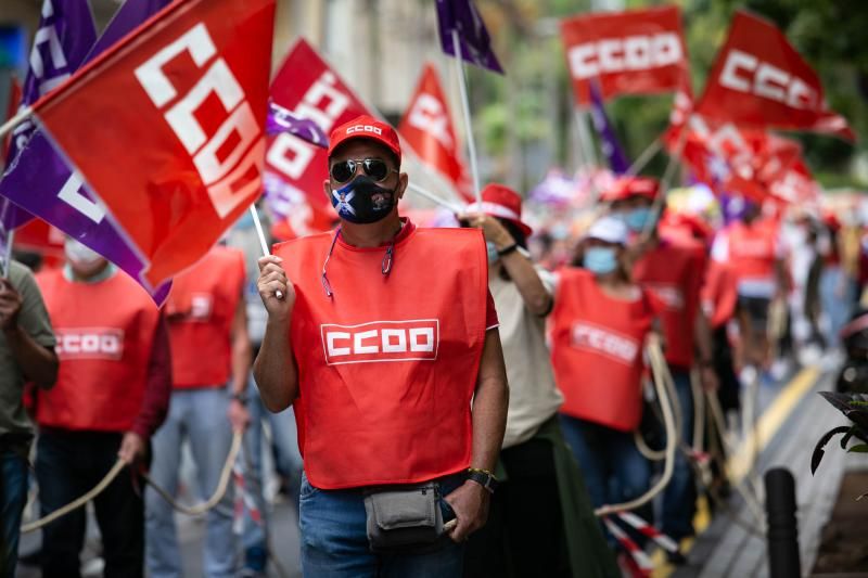 Manifestación del Primero de Mayo, Día internacional del trabajador, en Santa Cruz de Tenerife