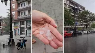 Tormenta veraniega sobre Asturias: cae granizo en forma de pedruscos sobre Oviedo y los rayos causan al menos tres incendios en Boal, Villayón y Salas
