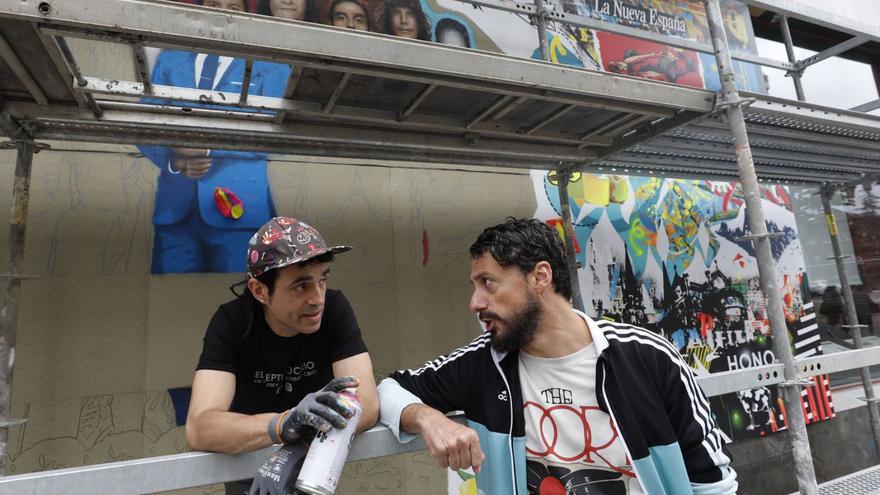 El mural de la fachada de LA NUEVA ESPAÑA, la sensación en las redes sociales
