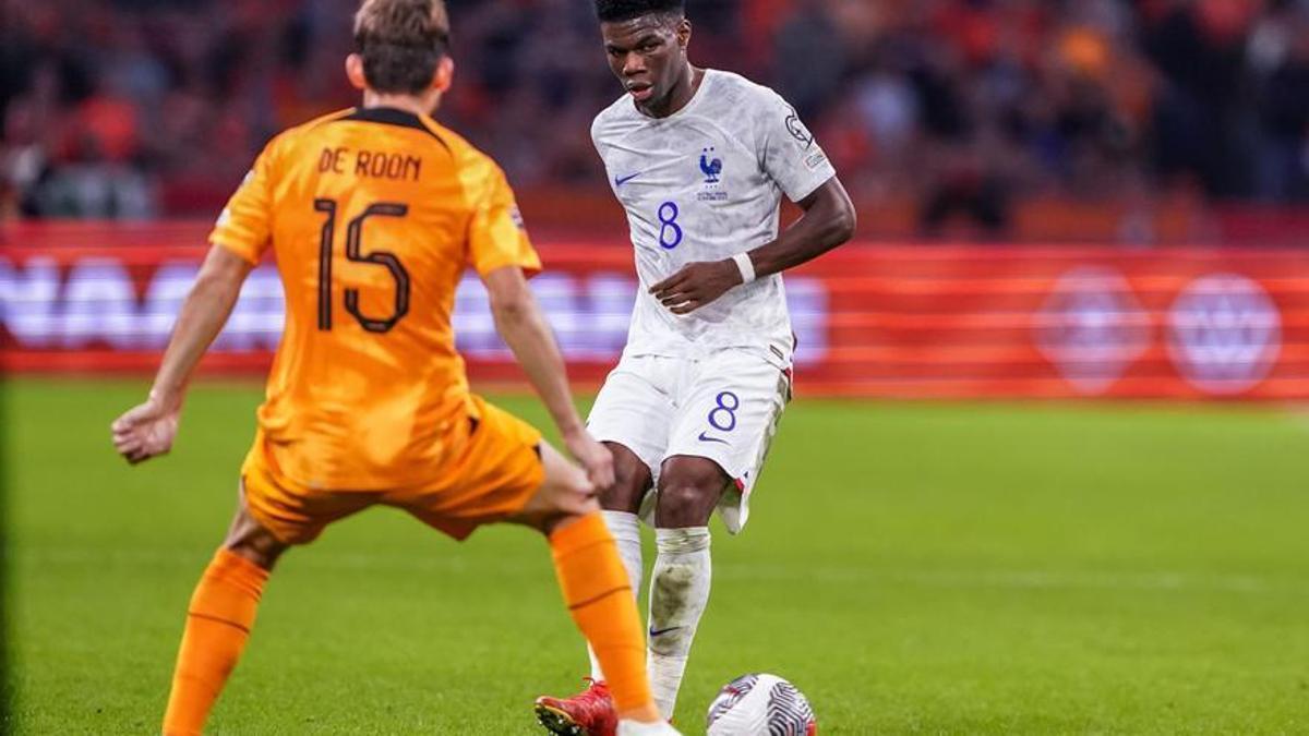 Tchouameni, durante el Países Bajos-Francia.