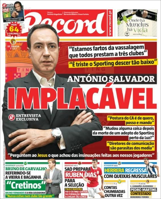 Portadas domingo 12 de noviembre de 2017