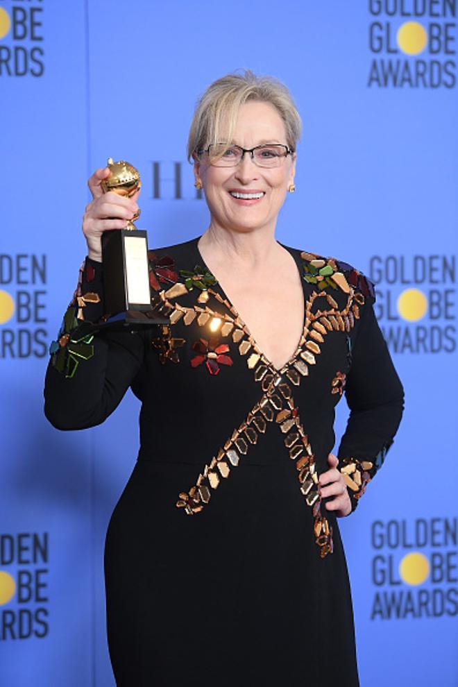 Meryl Streep con el Premio Cecil B. De Mille en 2017