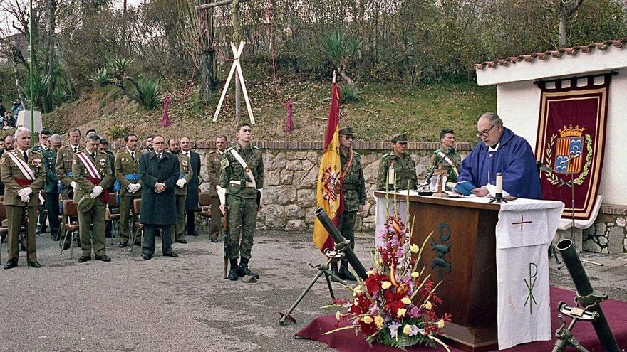 Última jura de bandera dels soldats a la vella caserna militar de Berga, el 20 de desembre del 1992