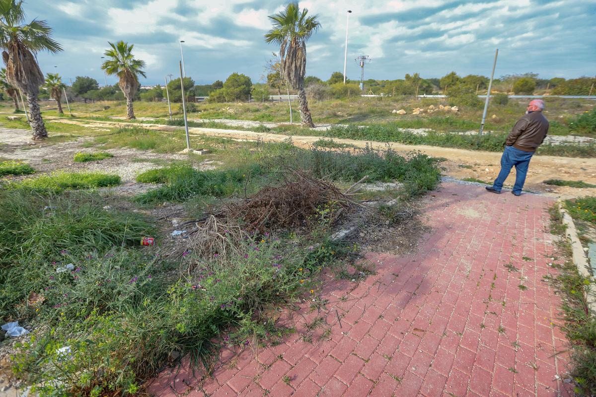 Acumulación de residuos en el entorno de la zona verde