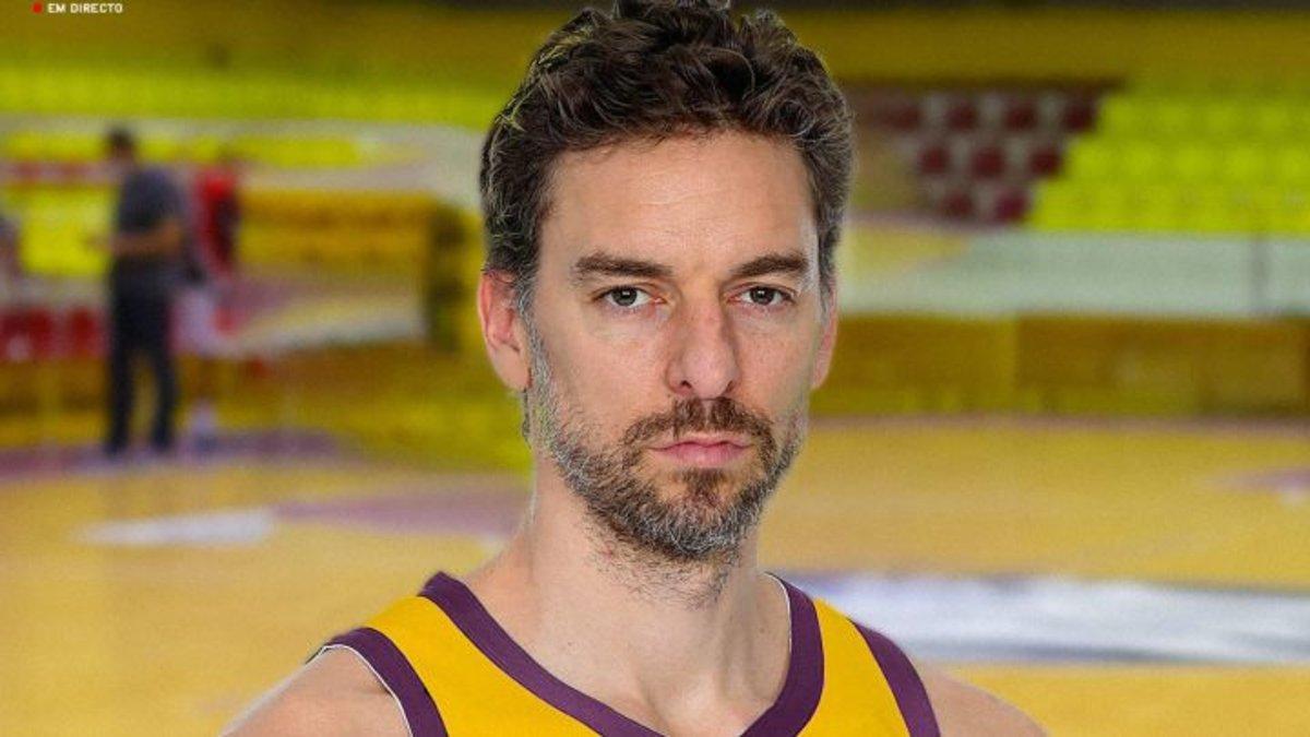 El fotomontaje de Gasol con los colores del  Illiabum Clube luso