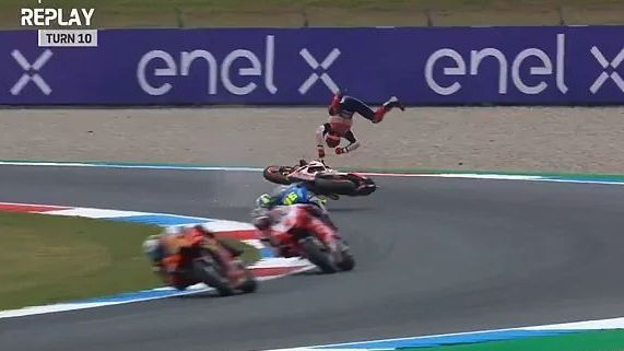 25/06/2021 Marc Marquez accidente en el circuito de Assen