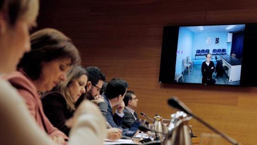 El Bigotes, a través de videoconferencia desde la cárcel.