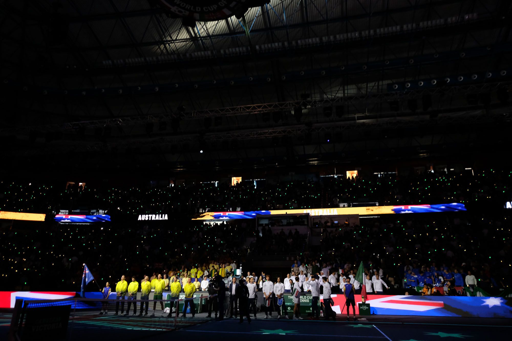 Primer partido de la Final de la Copa Davis 2023 entre Italia y Australia.