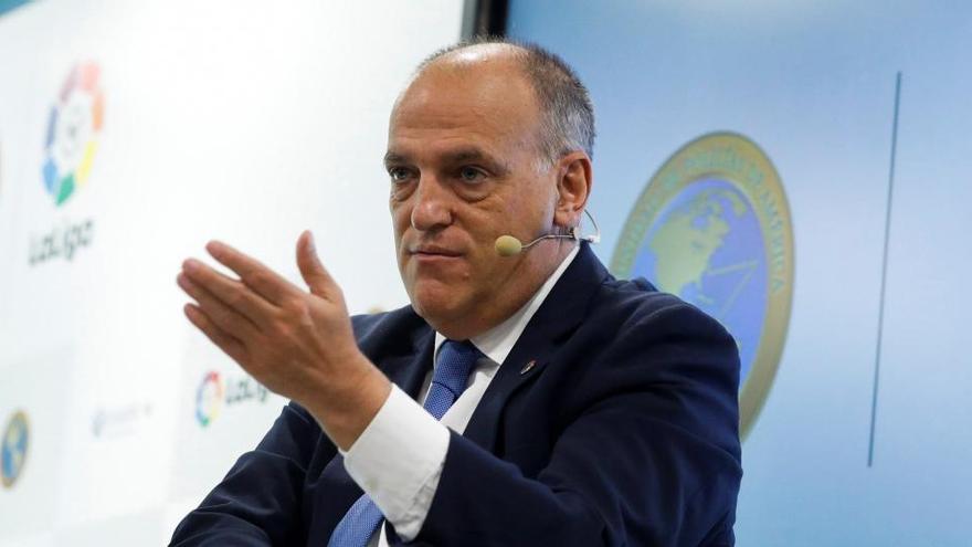 El presidente de la Liga de Fútbol, Javier Tebas.