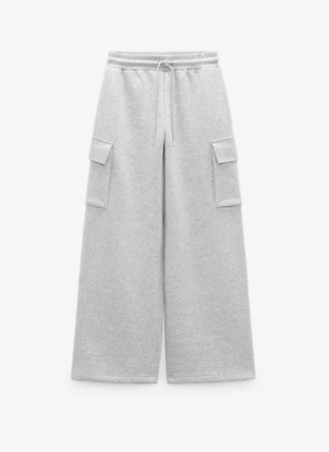Pantalón de algodón gris de Zara