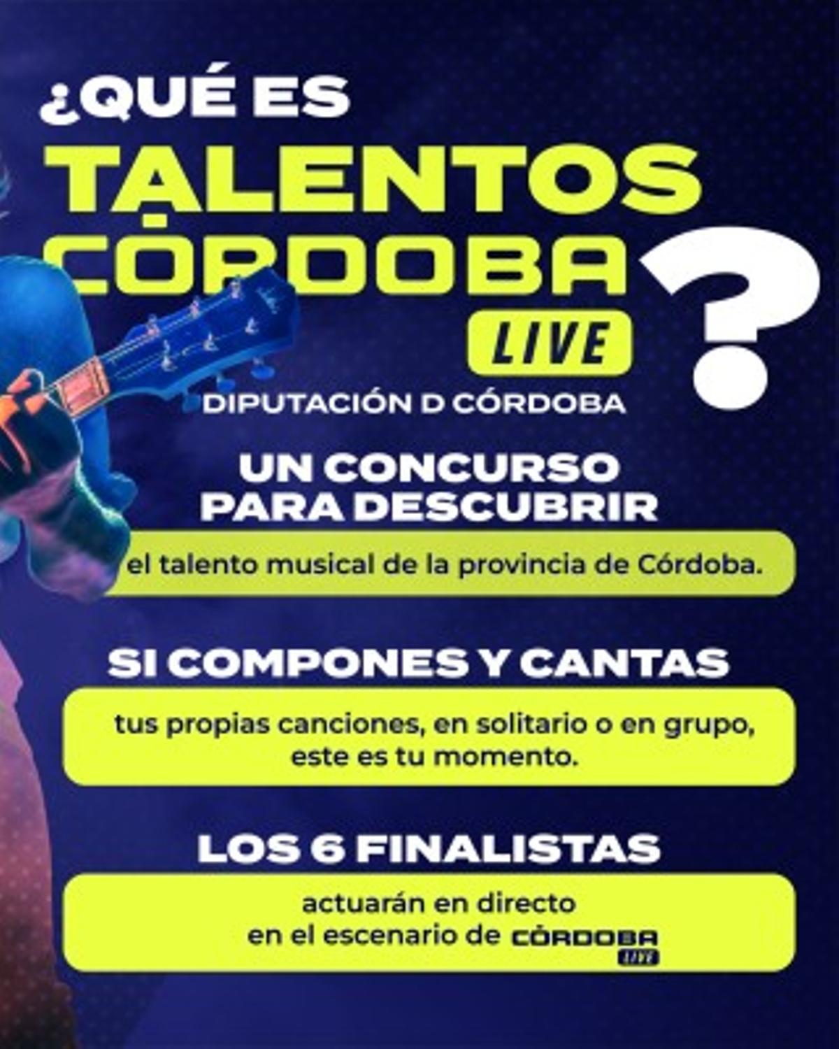 Cartel anunciador del certamen 'Talentos Córdoba Live'.
