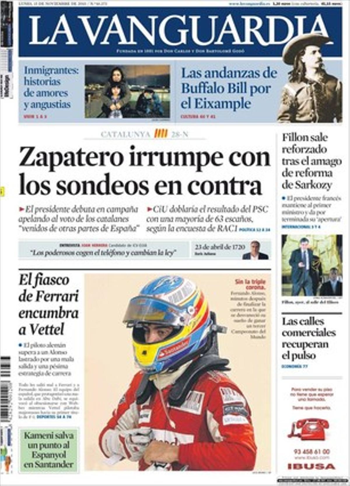 ’La Vanguardia’ destaca a més el xoc que s’acosta entre operadors i usuaris d’internet per la neutralitat de la xarxa; que França revisa de dalt a baix l’organització del temps escolar; que el 12% de les dones espanyoles pateixen incontinència urinària; que Apple porta el cine de les ’majors’ per internet al saló de casa, i que el 60% dels espanyols han reduït la despesa en restaurants i oci per la crisi.