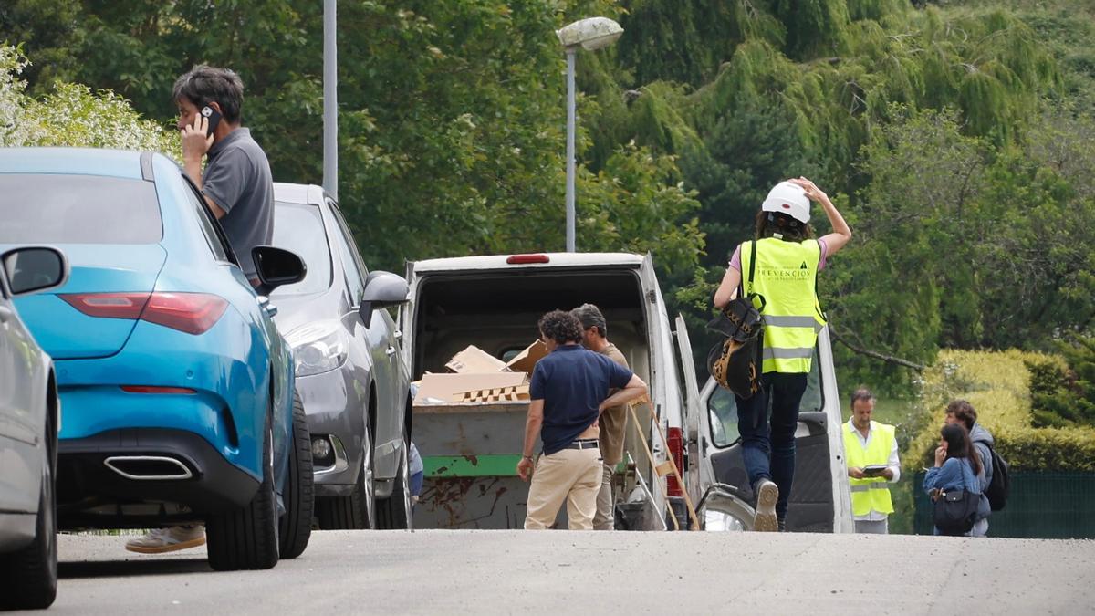Lugar del accidente laboral, en Cabueñes.