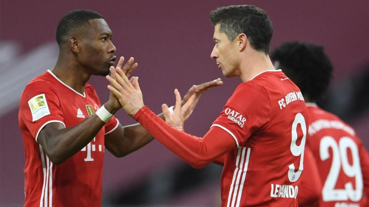 Alaba y Lewandowski, durante un partido del Bayern de Múnich