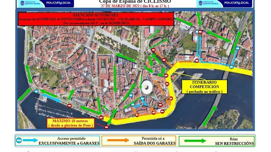 Mapa con la ruta que seguirá la prueba de la Copa de España.