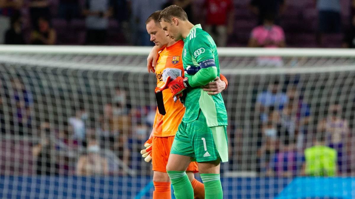 Neuer y Ter Stegen, en una imagen del partido de la primera vuelta de Champions