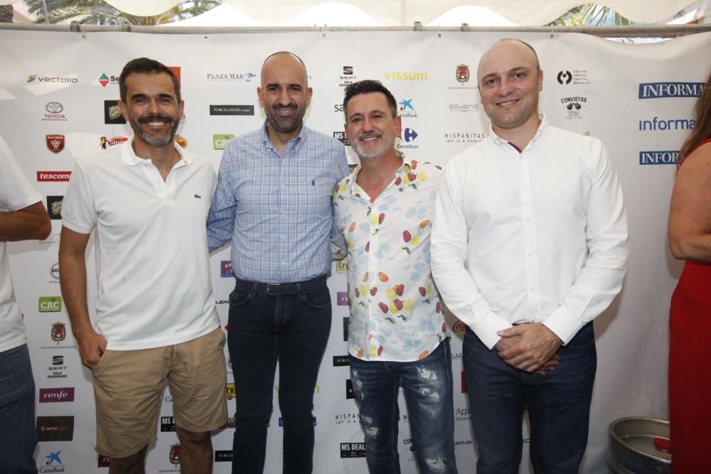 Cayetano Sánchez Butrón, presidente de Fundesem, junto con Ivorra, Carlos Chico (de la firma de calzado Hispanitas, de Petrer) y Gregorio Sánchez (Informacióntv).