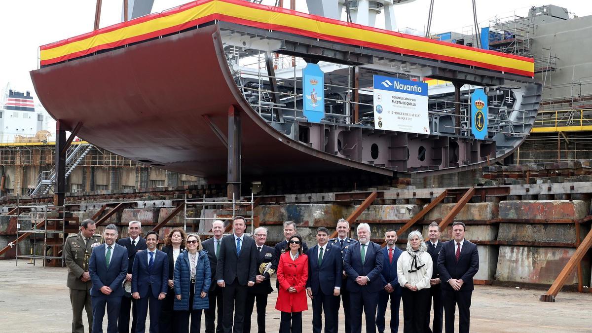 La ministra de defensa, Margarita Robles, ayer en Navantia Ferrol