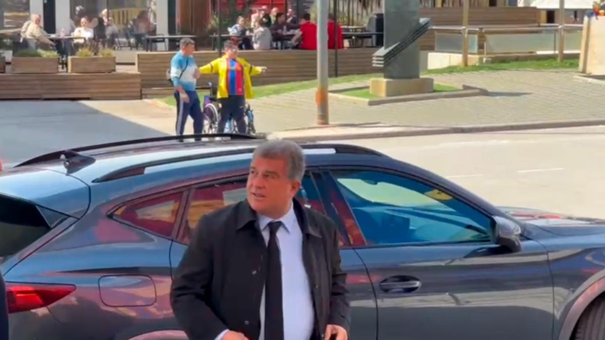 Joan Laporta llega al Camp Nou para la reunión de financiación del 'Espai Barça'