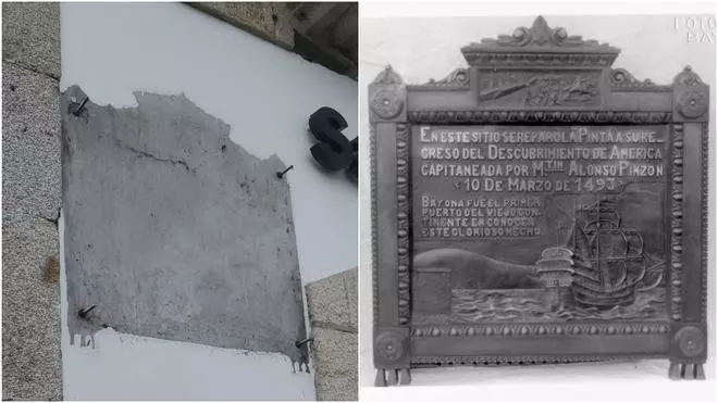 Baiona retira la histórica placa de la llegada de la carabela La Pinta por riesgo de robo