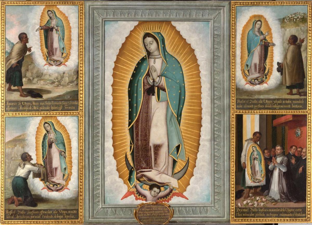 'Imagen y apariciones de Nuestra Señora de Guadalupe', de José Juárez (1656). Monasterio de sor Maria Jesús de Ágreda.