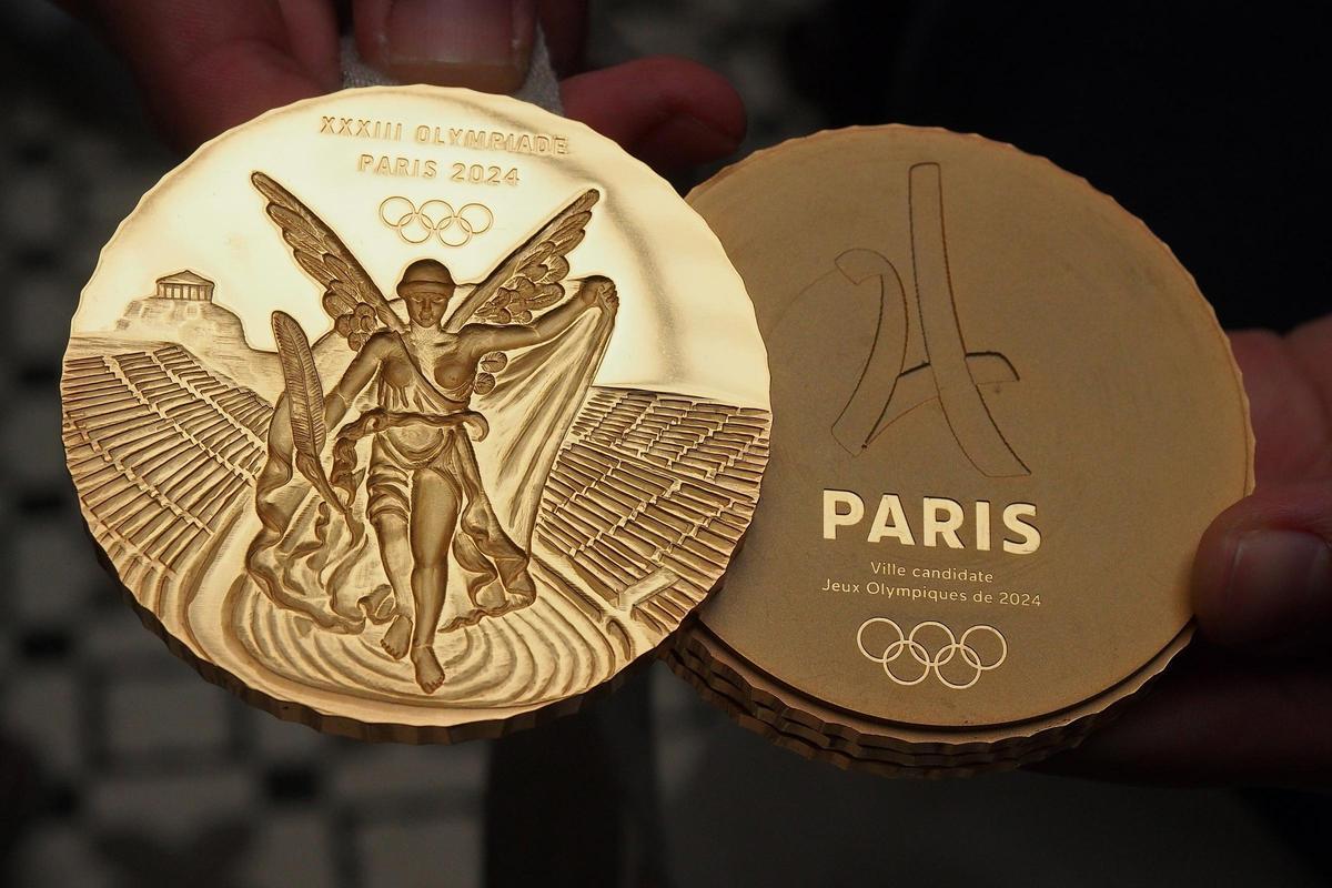 Modelo de las medallas de los Juegos Olímpicos de París de 2024.