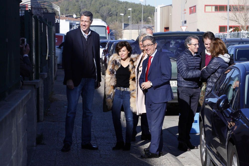 Albiol, Sáenz de Santamaría, Millo i Maria Àngels Olmedo, en un dinar-míting a Girona